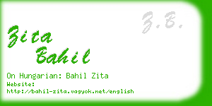 zita bahil business card